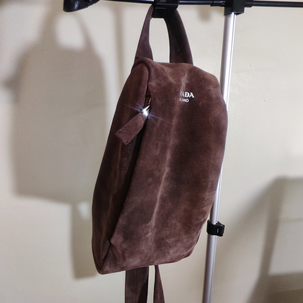 Prada Brown Suede Men’s Backpack